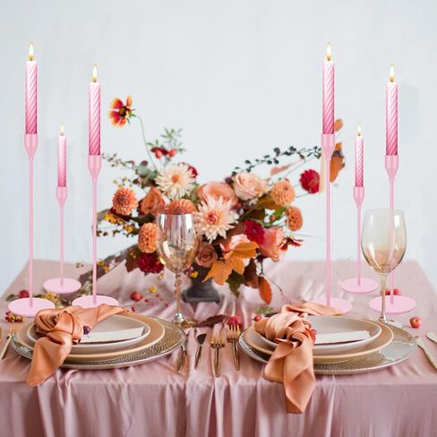Mumufy 3pcs Metal Taper Candle Holder for Table Centerpieces, Wedding Decor and Dinner Party, Taper Pillar Candle Sticks Stand Holders Decor, Housewarming Gift (Pink) in Saudi Arabia