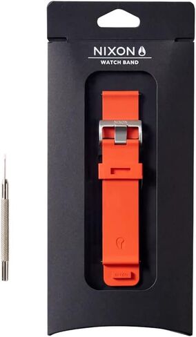 حزام ساعة Nixon BA009-3403-00 قابل للتبديل بمسافة 23 مم، مصنوع من جلد مدبوغ نباتيًا باللون الأسود مع مشبك من الفولاذ المقاوم للصدأ مع فتحة حزام مصنوعة من الجلد الأصلي، أسود، 23 مم، حزام in Saudi Arabia
