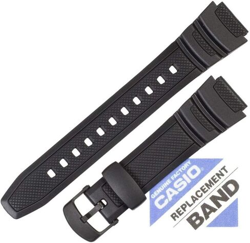 Genuine Replacement for Watch Band 18mm Black Rubber Strap #10360831 Casio W-S200 W-S210 W-S200H-1A W-S200H-1B W-S210H-1A in Saudi Arabia