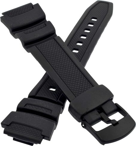 Genuine Replacement for Watch Band 18mm Black Rubber Strap #10360831 Casio W-S200 W-S210 W-S200H-1A W-S200H-1B W-S210H-1A in Saudi Arabia