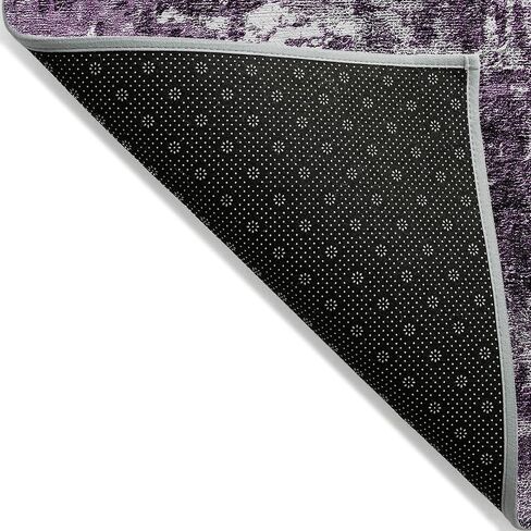 Addison Rugs Chantille ACN718 Eggplant 2'3" x 7'6" سجادة للمدخل الداخلي والخارجي، سهلة التنظيف، يمكن غسلها في الغسالة، لا تساقط، سجادة منطقة المطبخ للحمام والفناء والغسيل وسجادة غرفة النوم in Saudi Arabia