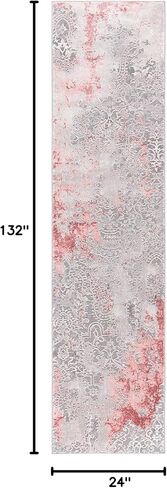 مجموعة SAFAVIEH Meadow Collection مقاس 2 × 11 بوصة باللون الرمادي الفاتح MDW573G سجادة حديثة تجريدية غير قابلة للتساقط في بهو غرفة المعيشة والمطبخ in Saudi Arabia