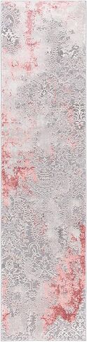 مجموعة SAFAVIEH Meadow Collection مقاس 2 × 11 بوصة باللون الرمادي الفاتح MDW573G سجادة حديثة تجريدية غير قابلة للتساقط في بهو غرفة المعيشة والمطبخ in Saudi Arabia