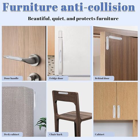 8 PCS Wall Protector from Chair Back, Clear Furniture Bumpers, Silicone Wall Protector for Drawers, Shower Doors, Car Door Guards, Toilet Lids in Saudi Arabia