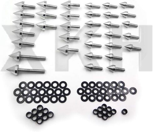 XKH- طقم مسامير هدية من الألومنيوم متوافق مع 1999-2007 سوزوكي هايابوسا GSXR 1300 فضي [B07M65HTLY] in Kuwait