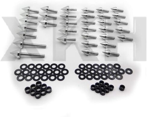 XKH- طقم مسامير هدية من الألومنيوم متوافق مع 1999-2007 سوزوكي هايابوسا GSXR 1300 فضي [B07M65HTLY] in Kuwait