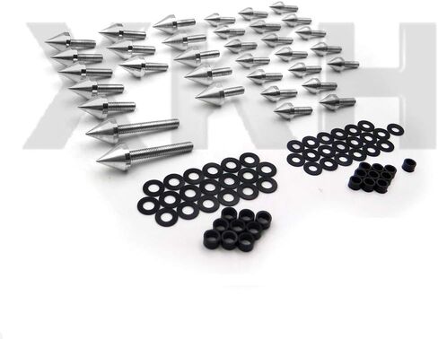 XKH- طقم مسامير هدية من الألومنيوم متوافق مع 1999-2007 سوزوكي هايابوسا GSXR 1300 فضي [B07M65HTLY] in Kuwait