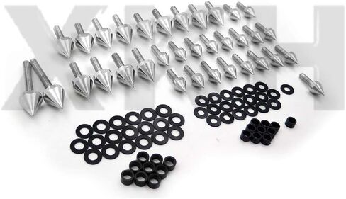 XKH- طقم مسامير هدية من الألومنيوم متوافق مع 1999-2007 سوزوكي هايابوسا GSXR 1300 فضي [B07M65HTLY] in Kuwait