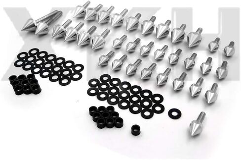 XKH- طقم مسامير هدية من الألومنيوم متوافق مع 1999-2007 سوزوكي هايابوسا GSXR 1300 فضي [B07M65HTLY] in Kuwait