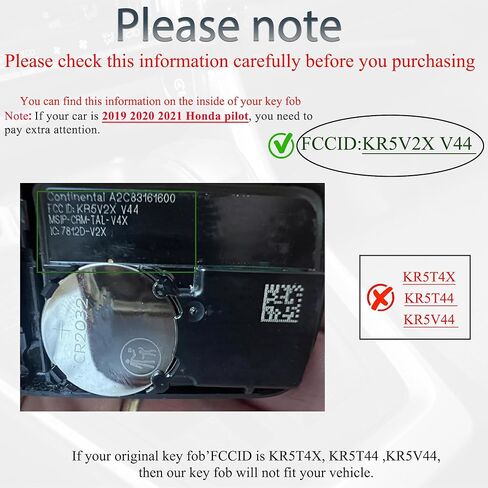 Smart Key Fob Keyless Entry Fits for Honda CRV Civic Pilot 2016 2017 2018 2019 2020 2021 Smart Remote Control Push Start 5 Button Key Replacement KR5V2X (V44) in Saudi Arabia
