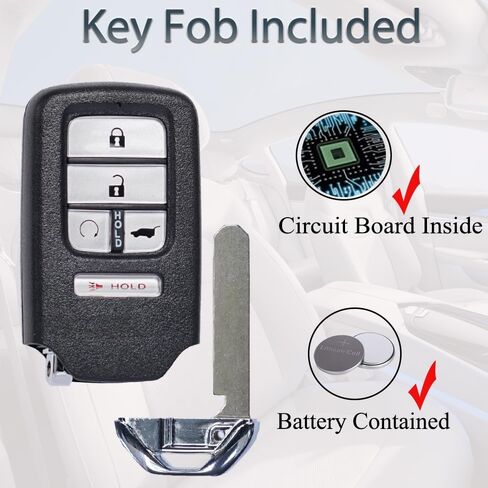 Smart Key Fob Keyless Entry Fits for Honda CRV Civic Pilot 2016 2017 2018 2019 2020 2021 Smart Remote Control Push Start 5 Button Key Replacement KR5V2X (V44) in Saudi Arabia