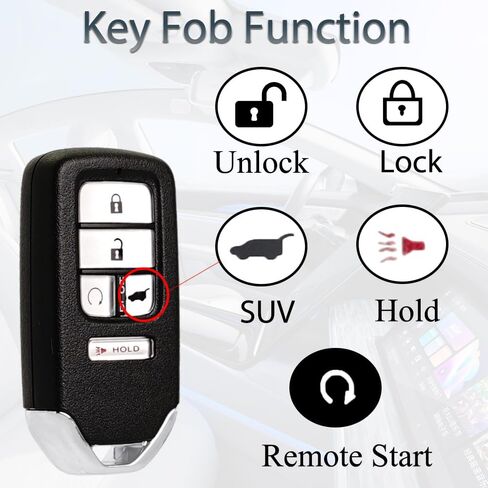 Smart Key Fob Keyless Entry Fits for Honda CRV Civic Pilot 2016 2017 2018 2019 2020 2021 Smart Remote Control Push Start 5 Button Key Replacement KR5V2X (V44) in Saudi Arabia