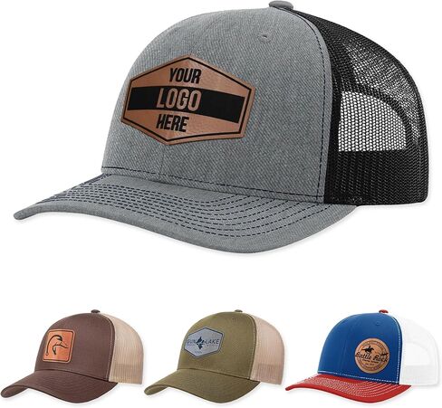 شعار مخصص جلدية التصحيح قبعة سائق الشاحنة متعددة حزمة شخصية محفورة قبعة بيسبول هدية له ولها in Kuwait