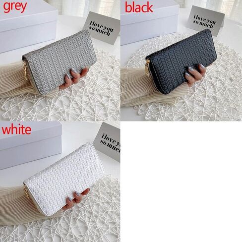 Zipper Wallet Coin Wallet PU Wallet Clutch Handbag Wallet bag Long Large Capacity Money Pocket WalletBlack in Saudi Arabia