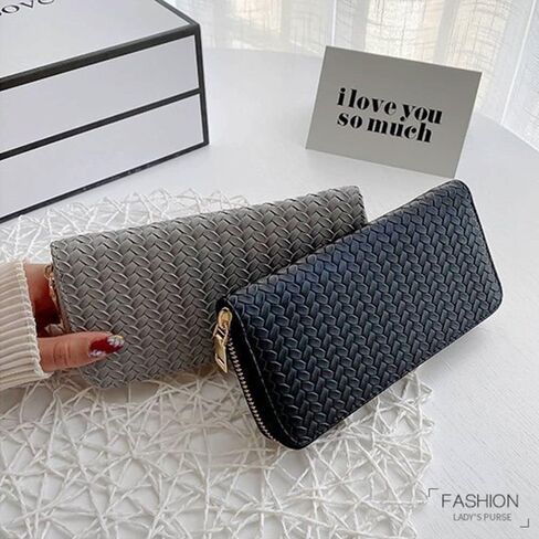Zipper Wallet Coin Wallet PU Wallet Clutch Handbag Wallet bag Long Large Capacity Money Pocket WalletBlack in Saudi Arabia