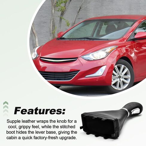 Gear Shift Lever Knob Handle and Boot Set Compatible with 2014-2016 Hyundai Elantra 2013-2017 Elantra Gt Replace 467204V300 46720-4V300 in Kuwait