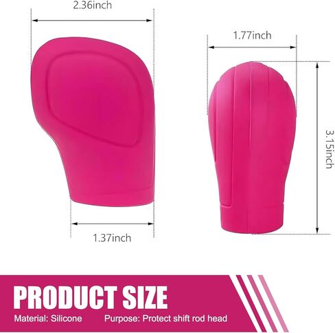 2 PCS Car Gear Shift Knob Cover, Silicone Anti-Slip Car Gear Shift Head Cover, Comfortable Car Shift Protector Cover, Universal Interior Decorative Accessories for Most Cars (Pink) in Saudi Arabia