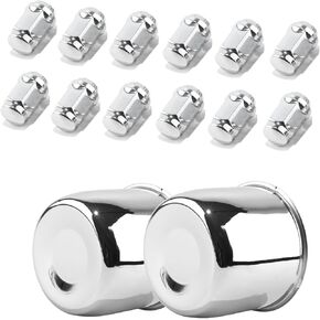 أغطية مركزية مكونة من قطعتين للدفع من خلال أغطية مركزية ومجموعات عروة عجلة المقطورة - أغطية مركزية للعجلات مقاس 4.25 بوصة غطاء عجلة من الكروم غطاء محور من الفولاذ الكربوني مع 12 صواميل من الكروم من قطعة واحدة لشاحنة RV in Kuwait