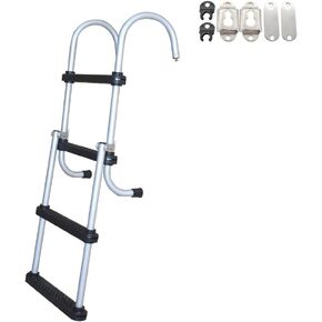 سلم قارب عائم ذو 4 خطوات، سلم متداخل من الفولاذ المقاوم للصدأ 316 مع درابزين يدوي، سلم سلم بسعة 500 رطل لليخوت البحرية/حمام السباحة مع حزام الاحتفاظ in Kuwait