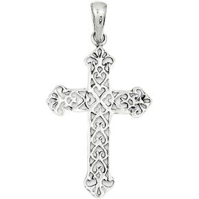 الجنيه الاسترليني من الفضة العتيقة فلور دي ليز الصليب قلادة in Kuwait