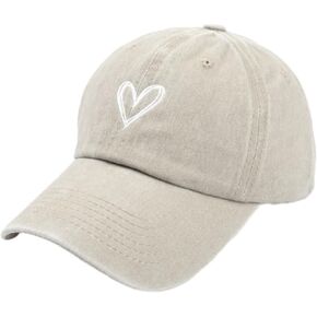 المرأة خمر قبعة بيسبول ذات ألوان فاتحة لطيف القلب المطرزة قبعة الشمس قابل للتعديل المتعثرة قبعات للأب الأشعة فوق البنفسجية حماية قبعات الصيف in Kuwait