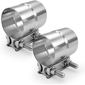 2.5 Inch Exhaust Clamp, 2 1/2 Lap Joint Band Clamp Stainless Steel 304 For 2.5" Od To 2.64" Od Exhaust Pipe, Muffler, Elbow, Exhaust Tubing Connection, Catalytic Converters (4PCS) in Kuwait