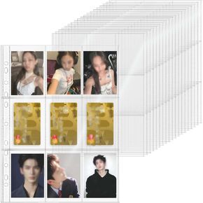 20 ورقة مقاس A4 بأكمام بلاستيكية من البولي بروبيلين وأكمام لبطاقات الصور الفوتوغرافية و11 فتحة و6 جيوب وحامل بطاقات شفاف علوي لصفحات التحميل لـ 3 حلقات لبطاقات البيسبول التجارية (6 جيوب) in Kuwait