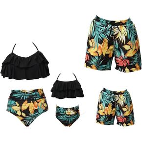 Two Piece Matching Family Swimsuit Set Mommy and Me Bathing Suit Family Matching Swimwear Bikini Sets in Kuwait