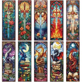 هدايا المرجعية زهرة الزجاج الملون - Cosmisun 10 قطع زهرية شفافة PVC المرجعية الزجاج الملون فن النبات كتاب علامة الصفحة كليب هدايا للنساء الرجال عشاق الكتب المعلم طالب قارئ الكتب in Kuwait