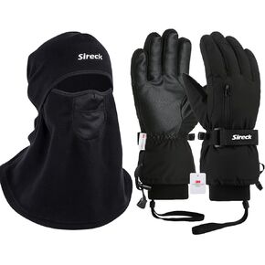 Cold Weather Balaclava Ski Mask Windproof Fleece Thermal Full Face Mask and -30℉ Ski Gloves Fleece Waterproof Winter Gloves for Men Women Size Large in Kuwait
