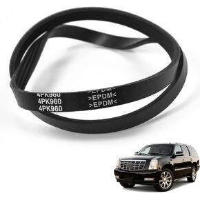 Aramid AC Belt Compatible with 1999-2008 GMC Yukon Savana 1500 Sierra, Chevy Express Suburban Avalanche Tahoe, H2, Escalade Air Conditioning Compressor Belt Replace# 4PK960 12576447 in Kuwait