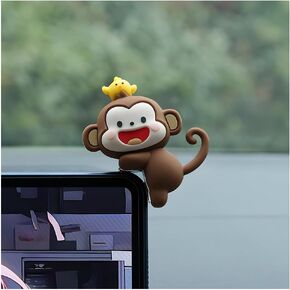 Monkey Car Dashboard Decorations, Mini Cute Cartoon Vehicle Center Console Decor Figures, Funny Creative Automotive Navigator Screen Ornament, Universal for Sedan Truck SUV in Saudi Arabia