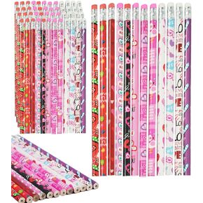 Valentines Pencils for Kids Bulk 48 PCS - Patterns Woodcase Lead Pencils for Holiday Goodie Bags Fillers Gifts School Classroom Rewards in Saudi Arabia