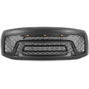 IKON MotorSports، شبكة متوافقة مع 2006-2008 دودج رام 1500؛ 2006-2009 Ram 2500 3500، غطاء المصد الأمامي لشبكة ABS باللون الأسود غير اللامع، واقي الشواية العلوي مع أضواء الإشارة in Kuwait