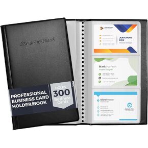 Professional Business Card Holder/Book with Black Cover, Holds 300 Business Cards in Kuwait