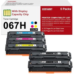 067H 067 مجموعة خرطوشة حبر بديلة لـ Canon 067H متوافقة مع Color ImageClass MF652Cw MF656Cdw LBP632Cdw MF654Cdw MF653Cdw LBP633Cdw MF650C LBP630C طابعة عالية الإنتاجية 5 عبوات in Kuwait