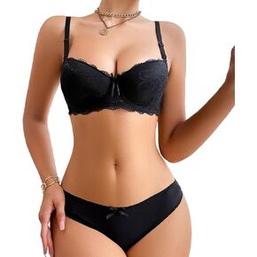 Viomisha Women Lingerie Sets with Underwire Two Piece Sexy Lingerie Push Up bralette Lace Bra and Panty Set for Women in Kuwait