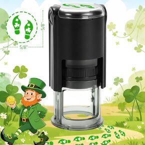 Small Self-Inking Leprechaun Footprints Stamp for Holiday Crafting St. Patrick's Day Decorations Party Supplies Irish Rubber St. Patrick’s Stamps Leprechaun Trap Feet Stamp in Kuwait