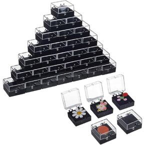 WEBEEDY 36 Pcs Clear Gift Box for Pin, Pin Display Case With Foam Insert, Jewelry Badge Lapel Pins Gift Box Small Display Storage Boxes for Brooch Pins Medal Rings,1.1x1.1x0.8 Inch in Kuwait