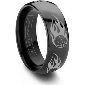Hoops Mens Basketball Black Tungsten Ring Design 6mm 8mm in Kuwait