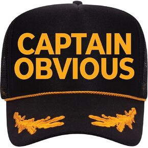 Captain Obvious Hat – Funny Trucker Hat for Men Women Black/Gold in Kuwait