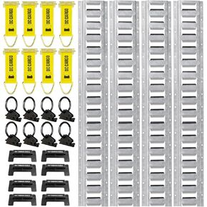 E Track Tie-Down KIT! 4 Galvanized 8' Horizontal E Track Rails, 8 End Caps, 8 Rope Tie-Offs, 8 O Rings | Trailer Accessories, Cargo Securement in Kuwait