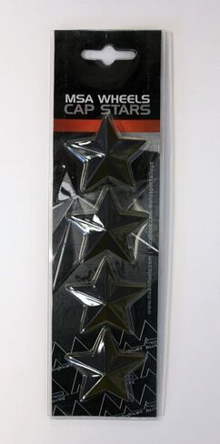Set of 4 MSA Flat Black Stars (Fits All MSA Wheel Caps Except M16) in Saudi Arabia