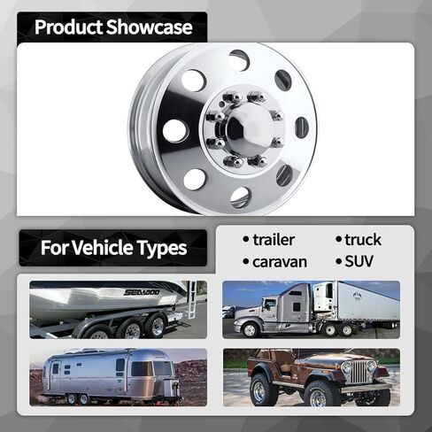 2Pcs 4.9inch Stainless Wheel Center Caps for 8 Lug Eagle Alloys Dually Wheel Rim 134-1 134, 4.9" Shaft 8.46" Flange Hub Cap Chrome Front Wheel Cover in Saudi Arabia