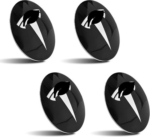 PENSUN Wheel Cover Center Emblem Sticker 56mm – Fit for Tesla Model 3 & Model Y – 4PCS Aluminum Car Hub Centre Caps – Waterproof Rim Cover Decoration Accessories (Black Background+Silver Emblem) in Saudi Arabia