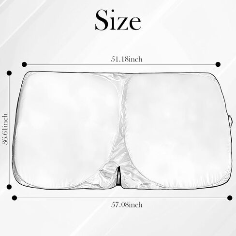 مظلة شمسية للسيارة الهوائية المحمولة للزجاج الأمامي 190T واقي من الشمس العاكس - مانع للأشعة فوق البنفسجية قابل للطي يحافظ على برودة السيارة الداخلية - مناسب عالمي للسيارات وسيارات الدفع الرباعي والشاحنات in Kuwait
