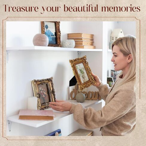 Vintage Picture Frames Set with Glass Front Antique Gold Gallery Wall Frame for 4x6, 5x7 Baroque for Home Decor Photography Props Gifts, Wall or Tabletop(7 Pcs,Rococo) in Saudi Arabia