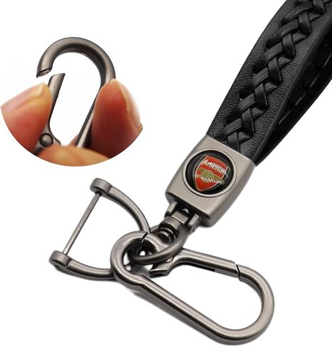 4 قطع من أغطية جذع صمام إطارات السيارة ومجموعة سلسلة مفاتيح السيارة، حلقة مفاتيح جلدية للسيارة مع مجموعة غطاء صمام إطار من الألومنيوم المؤكسد (متوافقة مع نادي أرسنال لكرة القدم) in Kuwait