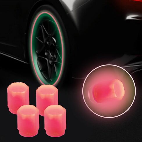 4X Glow in The Dark Air Caps Cover - Car Tire Valve Covers - Dustproof Car Tire Air Cap, Wheel Valve Cover for Truck, Motorcycle in Saudi Arabia