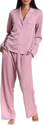 bebe Soft Velour Pajama Set for Women, Cozy Lounge Sleepwear Valentines Gifts for Her in Saudi Arabia